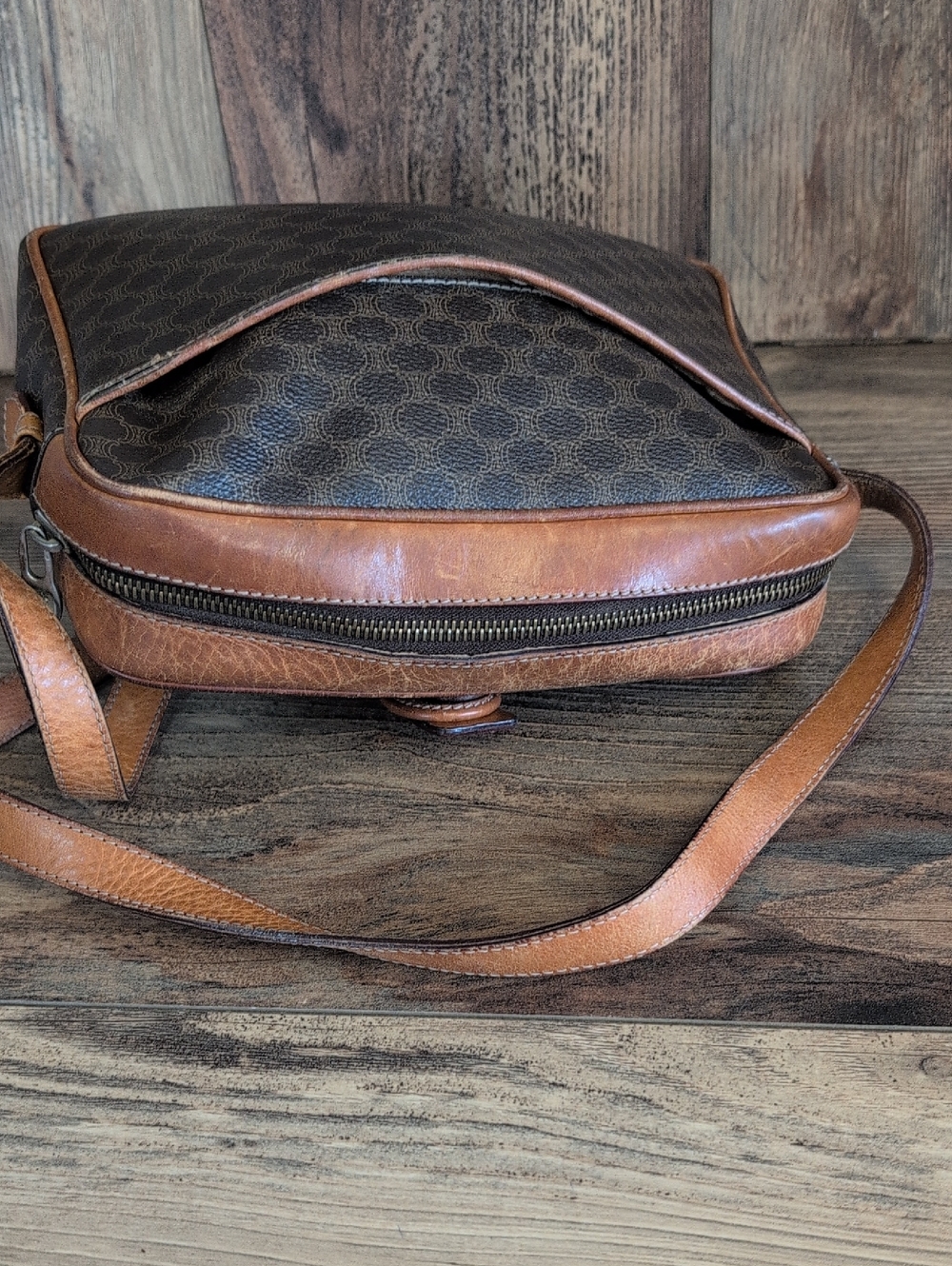 Celine Mini Shoulder Bag Macadam Triomphe Pochette PVC Leather Vintage Crossbody - Picture 11 of 15